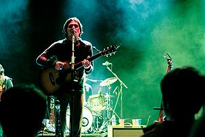 Bright Eyes frontman Conor Oberst performing at the Lied Center in Lawrence, Kansas, on October 23, 2007