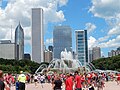 Image 20People walking around Buckingham Fountain to attend a rally (2013) (from Culture of Chicago)