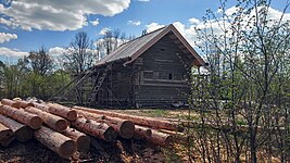 Воздвиженское. Восстановленная северорусская курная изба из Архангельской области