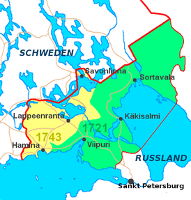 Территории Старой Финляндии, вошедшие в состав России в 1721 и 1743 годах