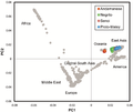 Image 3PCA of Orang Asli (Semang) and Andamanese, with worldwide populations in HGDP. (from Aboriginal Australians)