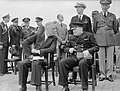 Image 20Winston Churchill (right, during the Atlantic Conference), consistent advocate of continential European integration, later along with his sun-in-law Duncan Sandys (from History of the European Union)