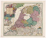 Map of the Republic of the Seven United Netherlands with colonies, c1707-1729