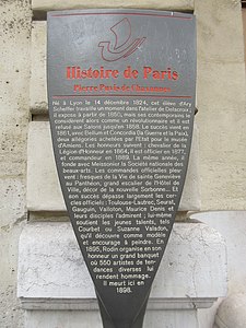 Panneau Histoire de Paris au 89, avenue de Villiers.
