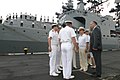 Встреча военных моряков с кораблей USS Lassen (DDG 82), USS Fort McHenry (LSD 43) и БПК «Маршал Шапошников» в Пёрл-Харборе, Гавайи, 24 октября 2003 года