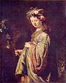 Мифологический портрет Саскии в образе богини Флоры» кисти Рембрандта