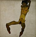 Эгон Шиле. Сидящий обнаженный мужчина (Автопортрет). 1910
