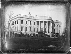 The earliest known photograph of the White House, taken c. 1846 by John Plumbe during the administration of James K. Polk