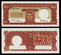 A Commonwealth Bank of Australia 10 fontos bankjegye VI. György portréjával.