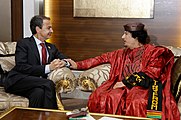 Премьер-министр Испании Хосе Луис Родригес Сапатеро и Каддафи, 2010 год