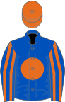 Royal blue, orange disc, striped sleeves, Orange Cap