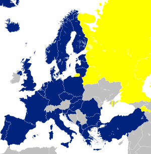 Map of military alliances in Europe