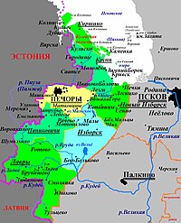 Карта Печорского района (Дубки в верхней части)