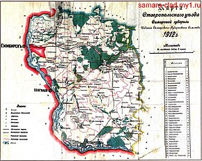 Карта уезда в 1912 году