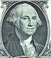 Гравюра: «Портрет Джорджа Вашингтона», фрагмент 1-долларовой купюры, 1863 год