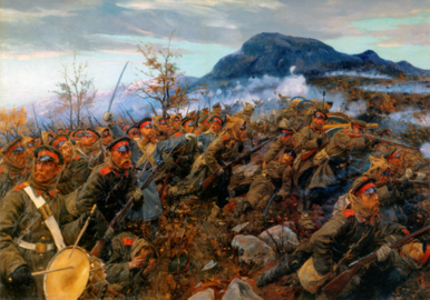 Атака лейб-гвардии Московского полка на турецкие позиции при Араб-Конаке 21 ноября 1877 года
