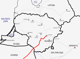 GIPL в системе магистральных трубопроводов Литвы (красный)