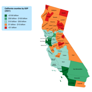 California counties by GDP (2021)[316]