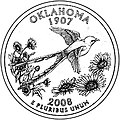 25 центов штата Оклахома с изображением хвостатой мухоловки. 2008