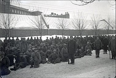 Интернированные воины СЗА перед отправкой в Советскую Россию. Нарва, февраль 1920 года