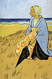 П. Серюзье. Бретонская женщина, сидящая на берегу моря. 1895. Бумага, тушь, гуашь. Национальный музей, Варшава