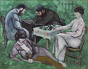 Marcel Duchamp, 1910, Joueur d'échecs (The Chess Game), oil on canvas, 114 x 146.5 cm, Philadelphia Museum of Art