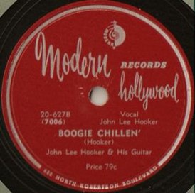 Обложка сингла Джона Ли Хукера «Boogie Chillen’» ()