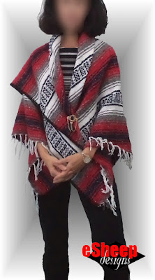 No Sew Blanket Poncho by eSheep Designs