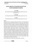 Research paper thumbnail of Social Impacts of Packaged and Bottled Water Businesses in Nigeria