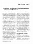 Research paper thumbnail of The Instability of Authorship: Credit and Responsibility in Contemporary Biomedicine