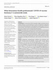 Research paper thumbnail of What determines health professionals’ COVID‐19 vaccine hesitancy? A nationwide study