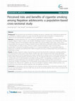 Research paper thumbnail of Perceived risks and benefits of cigarette smoking among Nepalese adolescents: a population-based cross-sectional study