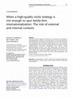 Research paper thumbnail of When a high-quality niche strategy is not enough to spur family-firm internationalization: The role of external and internal contexts