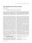 Research paper thumbnail of How Neandertals inform human variation