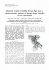 Research paper thumbnail of Diet and health in Middle Bronze Age Italy : a metaproteomic analysis of human dental calculus in two case-studies