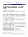 Fas expression in memory CD8+ T cell subsets augments cellular differentiation and effector function Cover Page