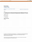 Research paper thumbnail of A Teaching Aid to Simulate the Requirements Statement Process