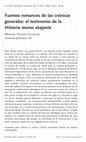 Research paper thumbnail of Fuentes romances de las crónicas generales: el testimonio de la Historia menos atajante