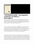 Research paper thumbnail of EXTERMINATOR!- the linguistic aesthetics of william s. burroughs ii