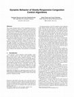 Research paper thumbnail of Dynamic behavior of slowly-responsive congestion control algorithms