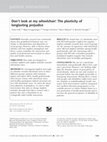 Research paper thumbnail of Don’t look at my wheelchair! The plasticity of longlasting prejudice