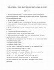 Research paper thumbnail of Creative Writing Advice: Sixty Suggestions