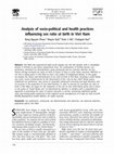 Research paper thumbnail of Analysis of socio-political and health practices influencing sex ratio at birth in Viet Nam