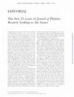 Research paper thumbnail of The first 25 years of Journal of Plankton Research: looking to the future