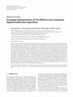 Research paper thumbnail of Prototype Implementation of Two Efficient Low-Complexity Digital Predistortion Algorithms