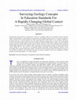 Research paper thumbnail of Surveying Geology Concepts In Education Standards For A Rapidly Changing Global Context