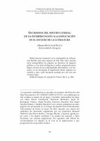 Research paper thumbnail of En defensa del sentido literal: De la interpretación a la explicación en el estudio de la literatura