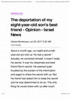 Research paper thumbnail of The deportation of my eight-year-old son's best friend -Opinion -Israel News