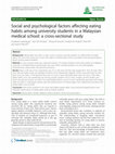 Research paper thumbnail of Social and psychological factors affecting eating habits among university students in a Malaysian medical school: a cross-sectional study