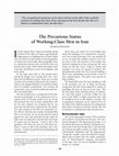 Research paper thumbnail of The Precarious Status of Working-Class Men in Iran